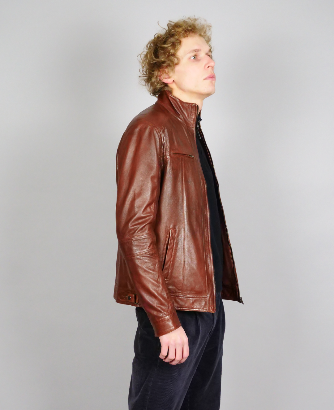 Marlow - Lamb Polish Nappa Leather - Man - Copper Brown