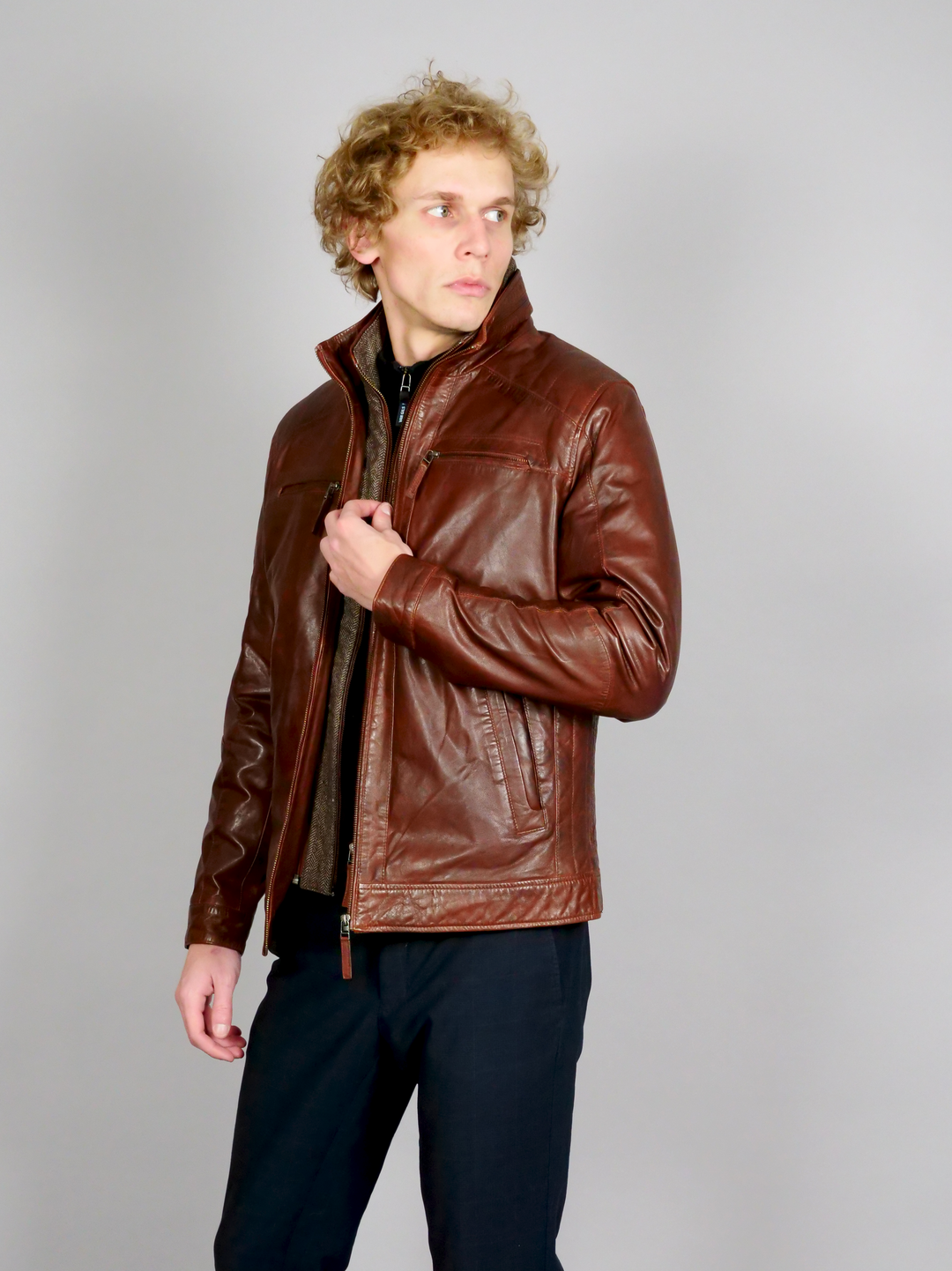 Smart - Lamb Copper Leatherjacket - Men - Copper Brown