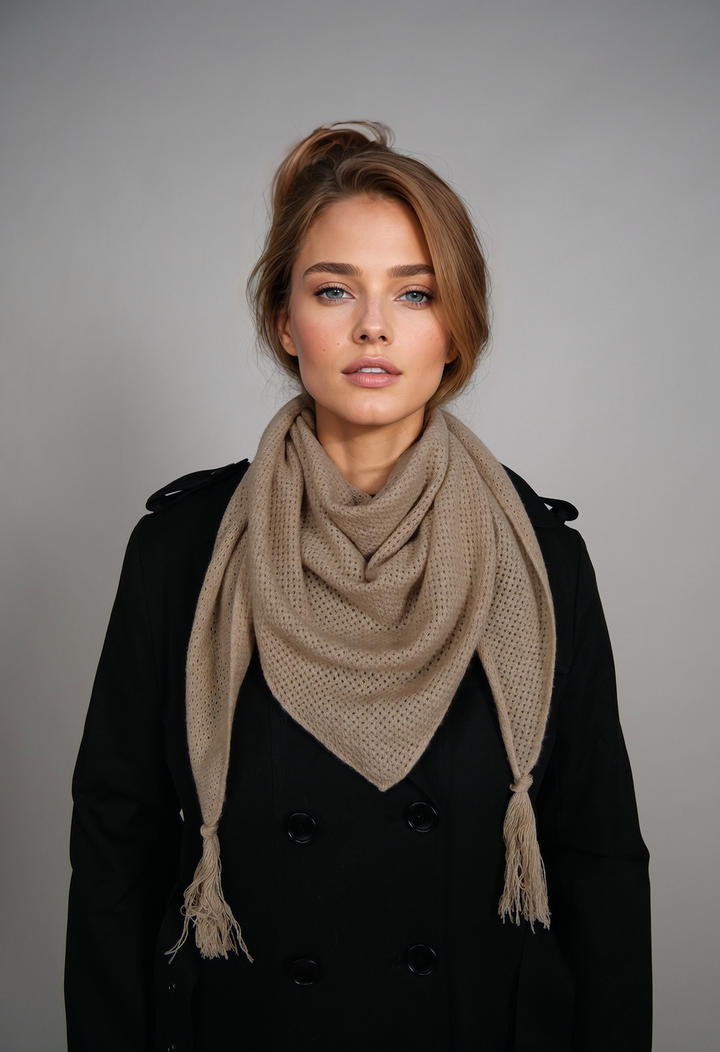 SY -1823 Scarf - 100% Purecashmere - Accesories - Rice Camel