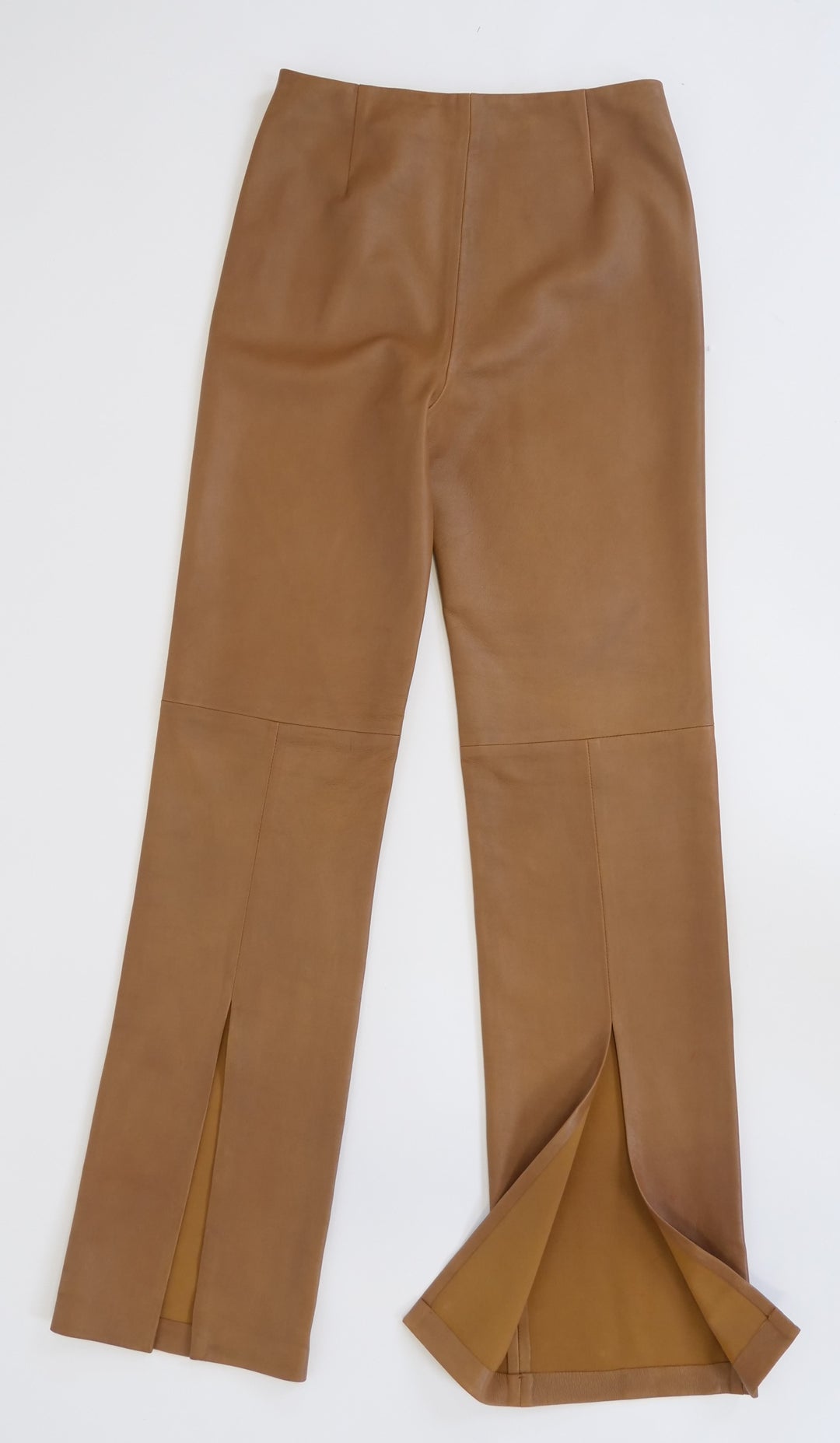 Pantalon Kathleen - Agneau dior en cuir collé - Caramel