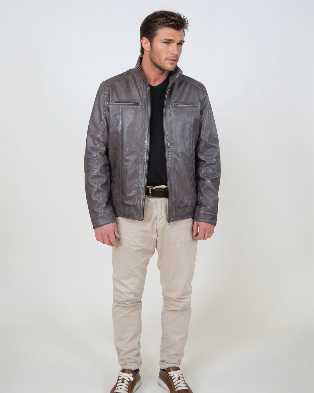 Marlow - Lamb Polish Nappa Leather -man - Grå