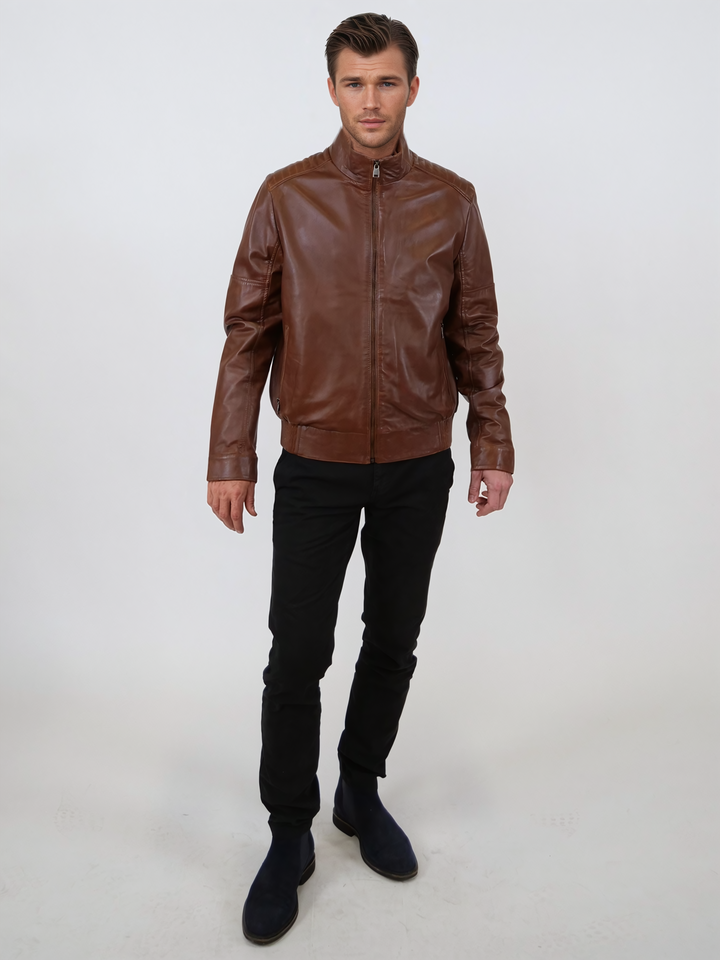 Tyson - Lamb Malli Leather - Man - Dark Cognac