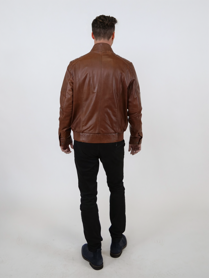 Tyson - Lamb Malli Leather - Man - Dark Cognac