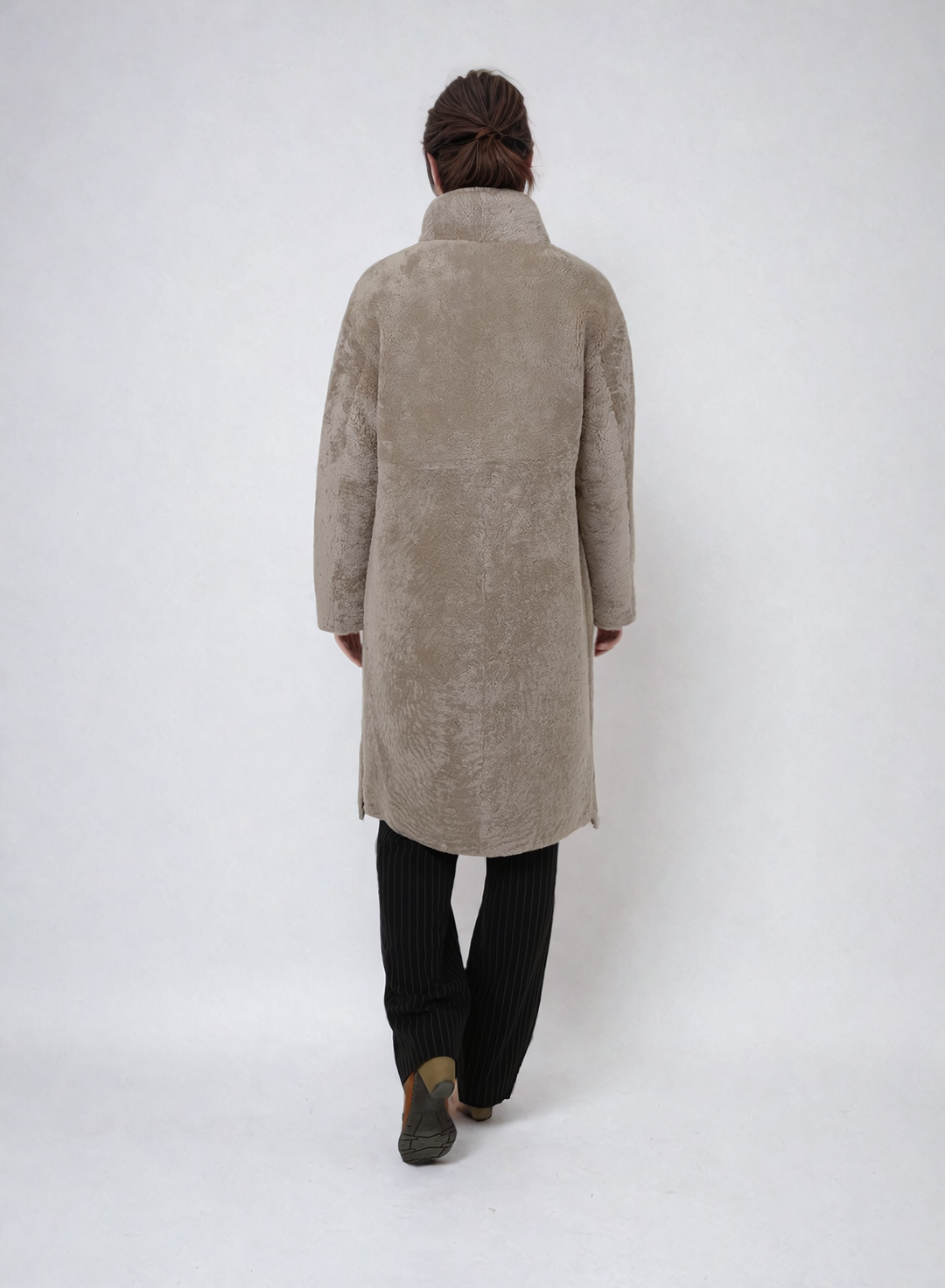 Filuka, 100 cm. - Collier - Agneau bouclé - Femmes - Gray