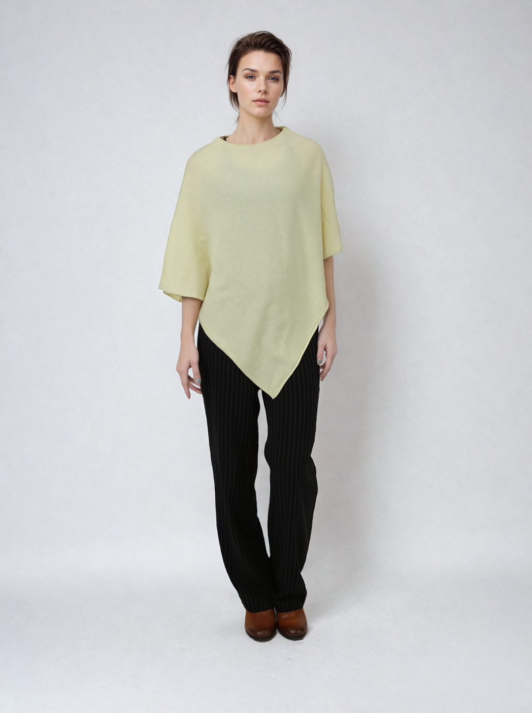 SY-24001 PONCHO - 100% Purecashmere - Accessoires - Citron