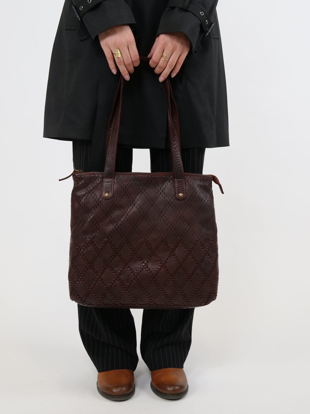 Weaved Tote 14850 - Accesories - Burgendy