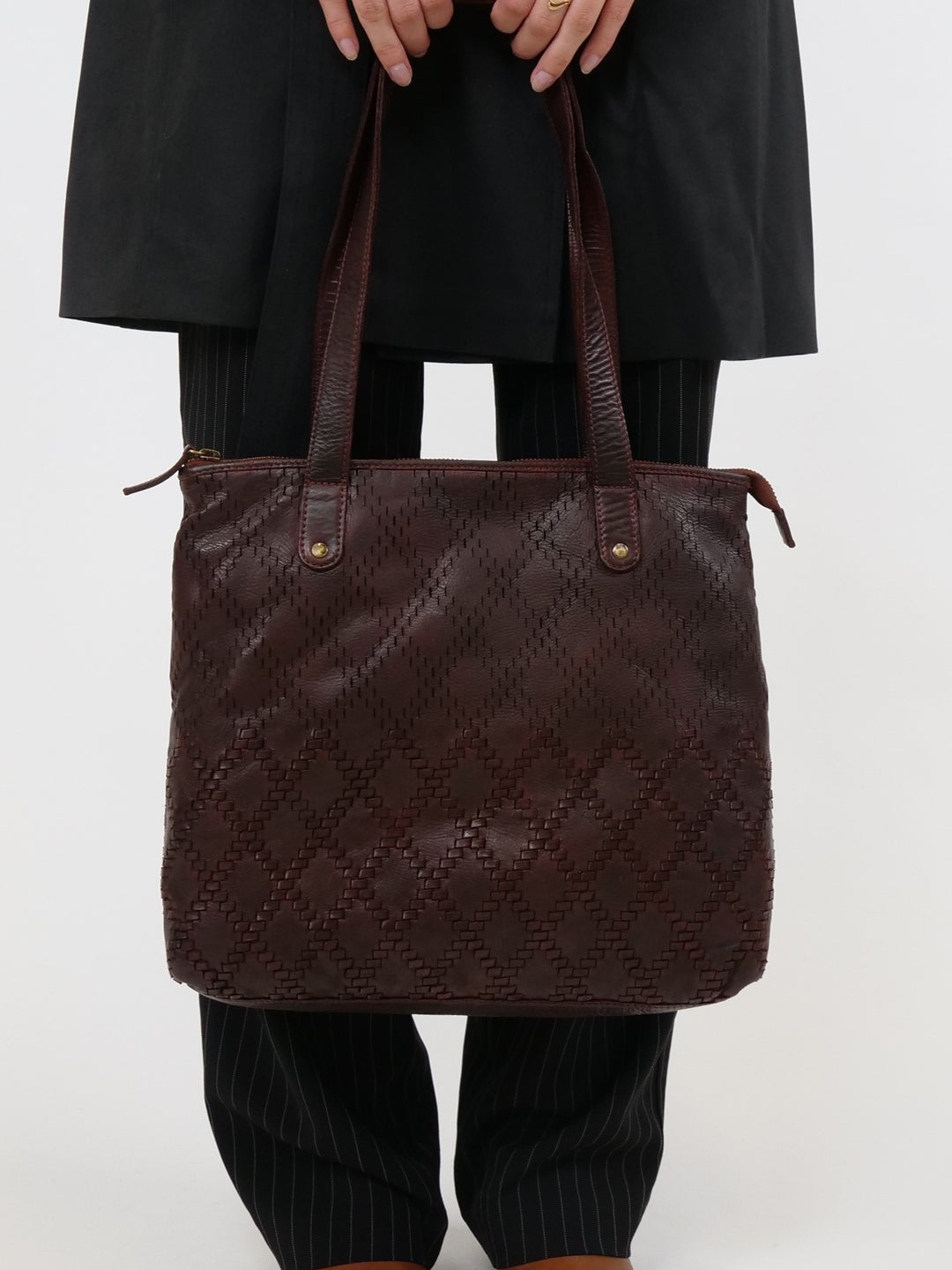 Weaved Tote 14850 - Accesories - Burgendy