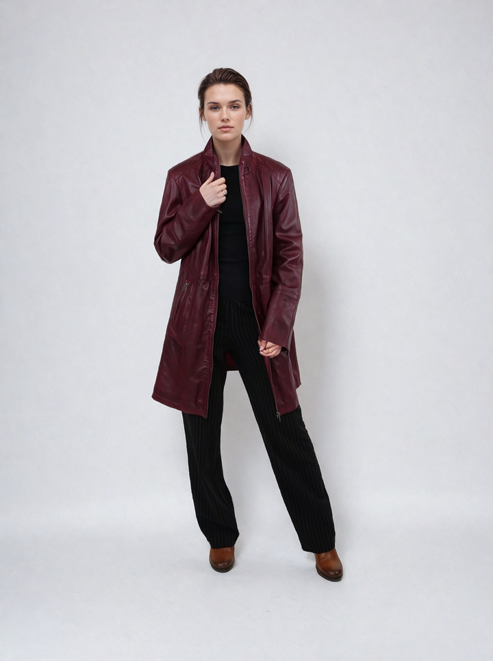 Evena - veste en cuir Lamb Malli - Femmes - Copper Red