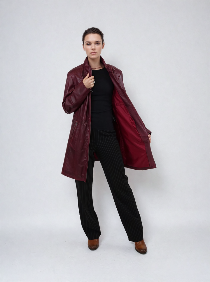 Evena - veste en cuir Lamb Malli - Femmes - Copper Red