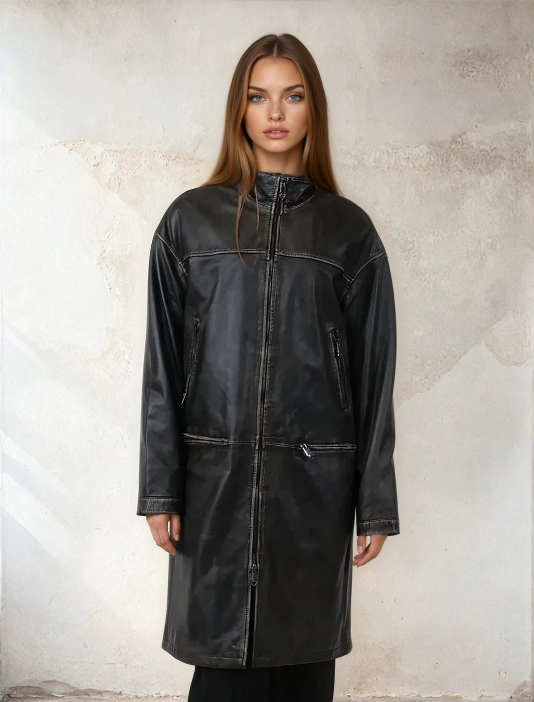 Cosette, 95 cm. - Lammläder - Dam - Svart