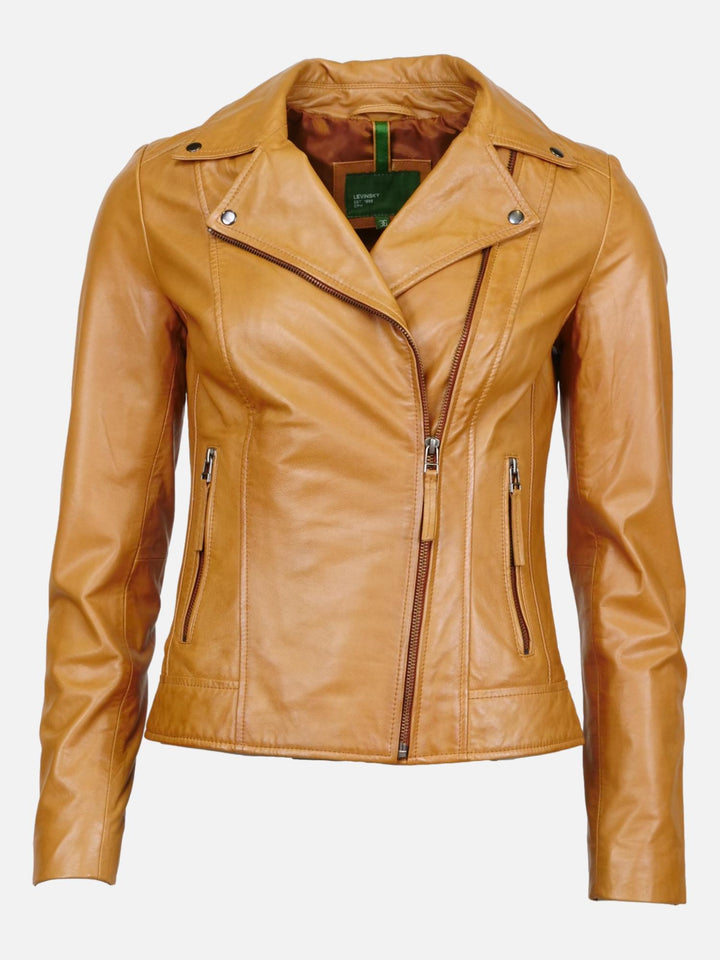 Bella - veste en cuir Lamb Malli - Femmes - Cognac