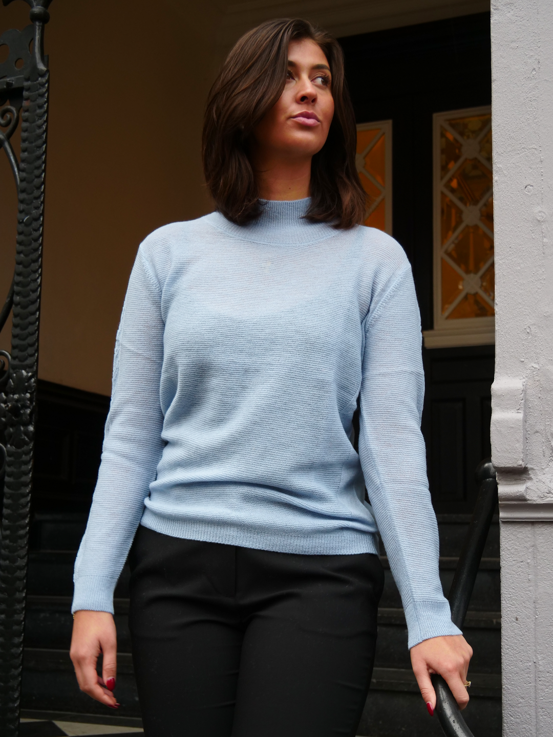 MKI Sweater - 100% Merino Uld - Dame - Lyseblå