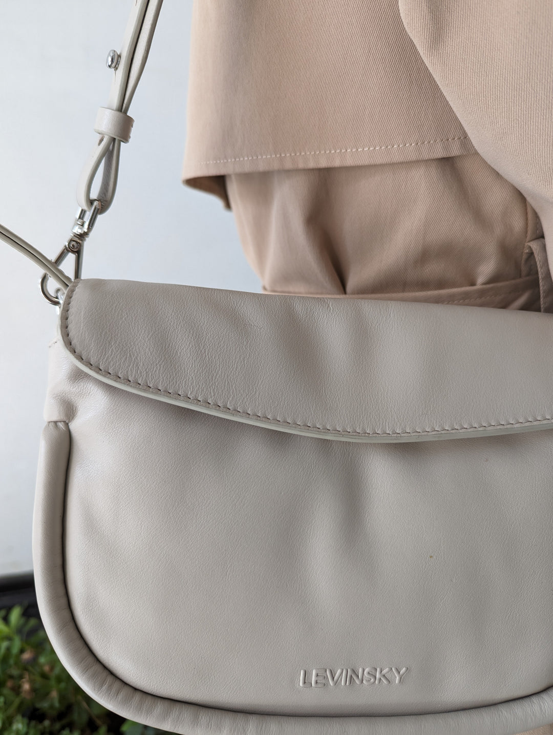 Umhängetasche 14840 - Ledertaschenzubehör - Beige