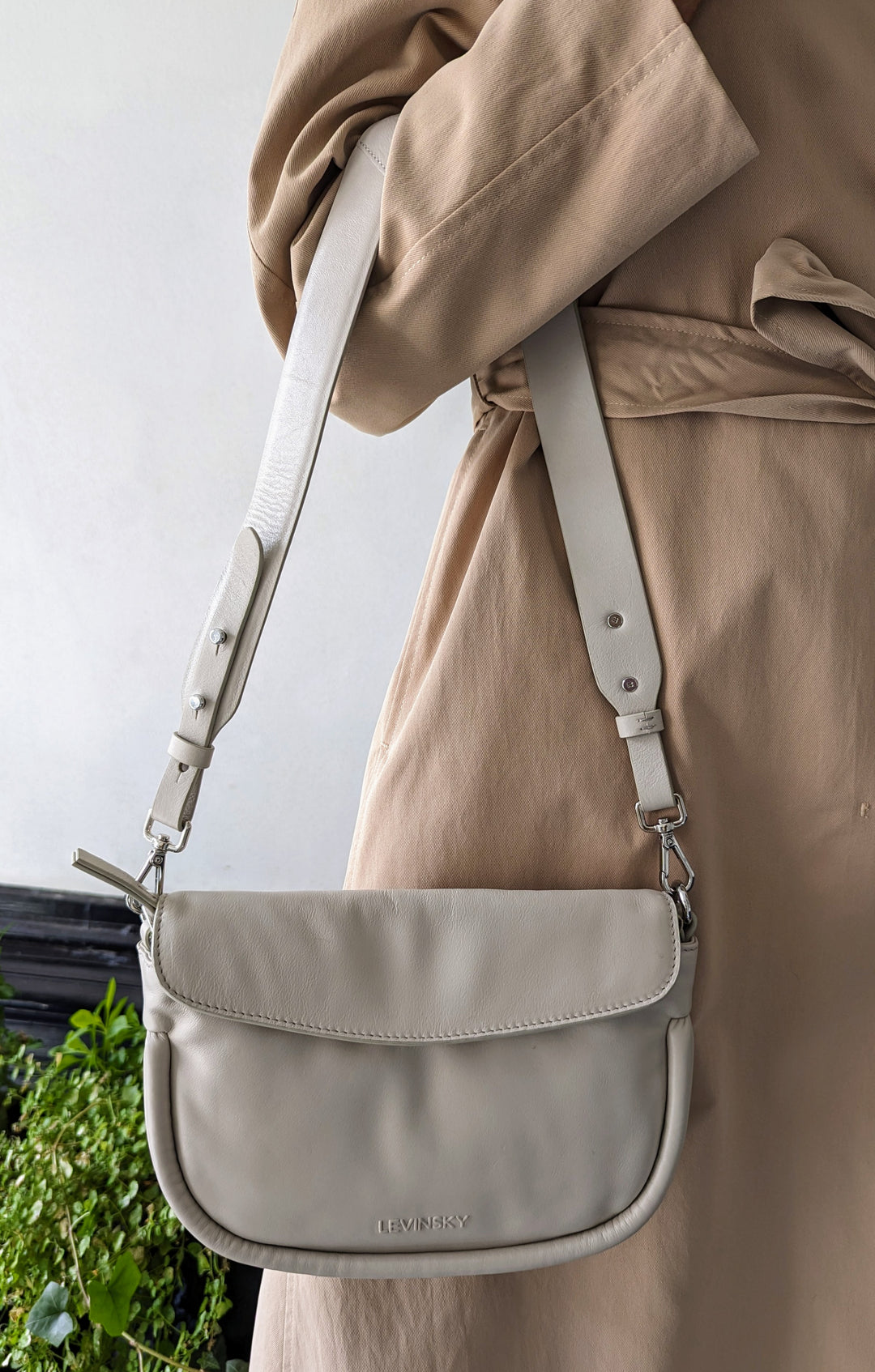 Umhängetasche 14840 - Ledertaschenzubehör - Beige