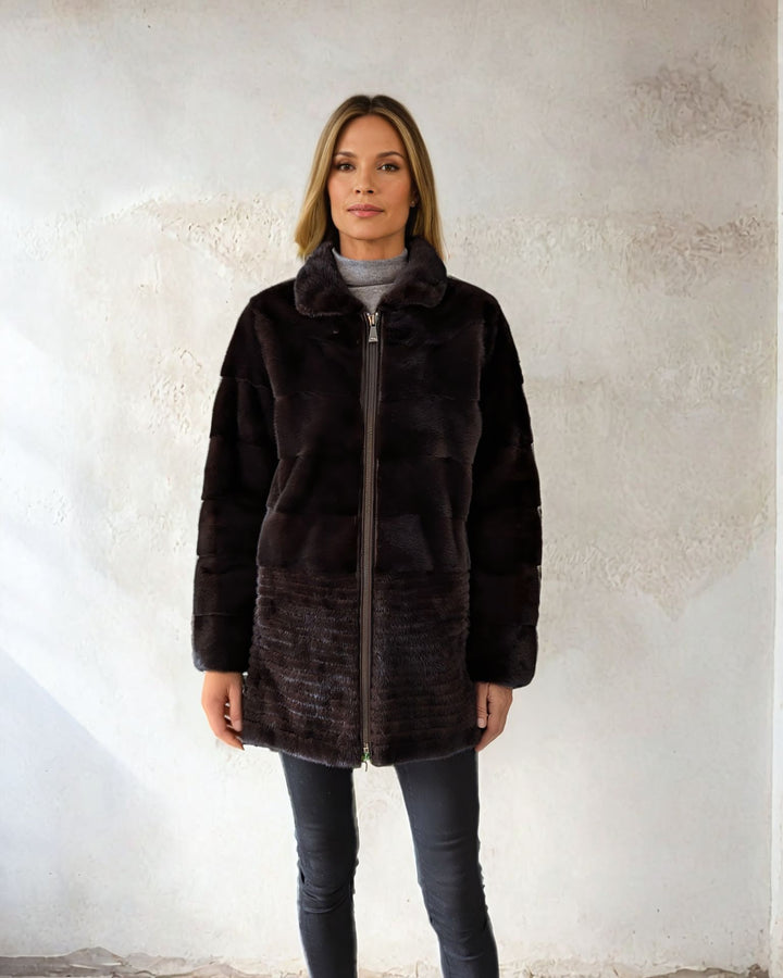 Thea, 80 cm. - Mink - Dame - Svart / Mink Pels - Levinsky – Kvinde