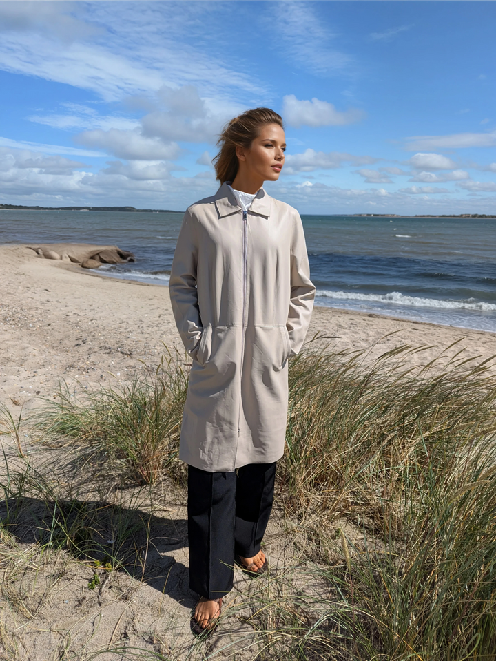 Elva, 96 cm. - Lamb Dior Leather - Women - Sand