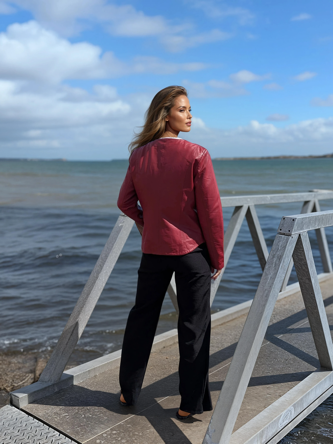 S. 108 - komfort - lam læder - kvinder - rød