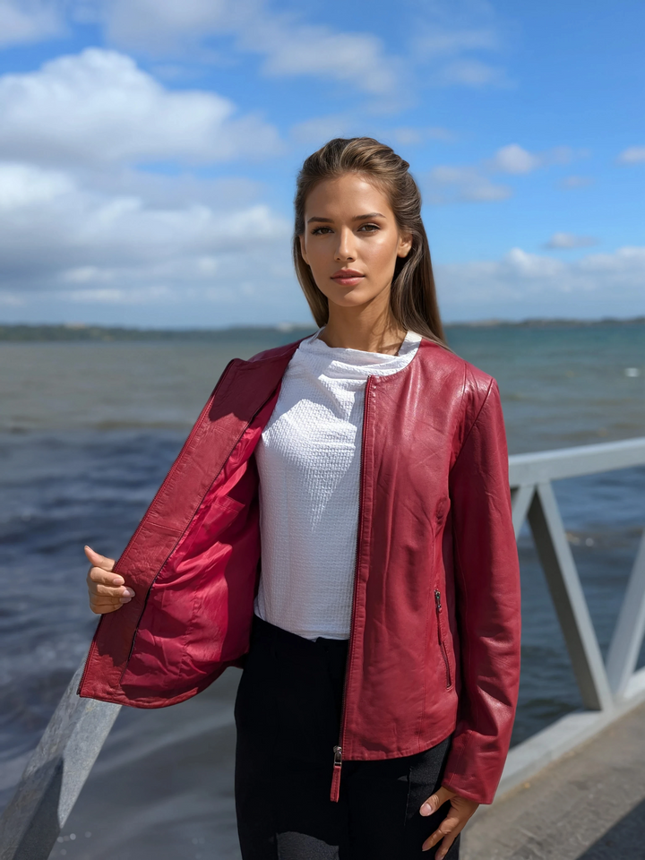 S. 108 - komfort - lam læder - kvinder - rød