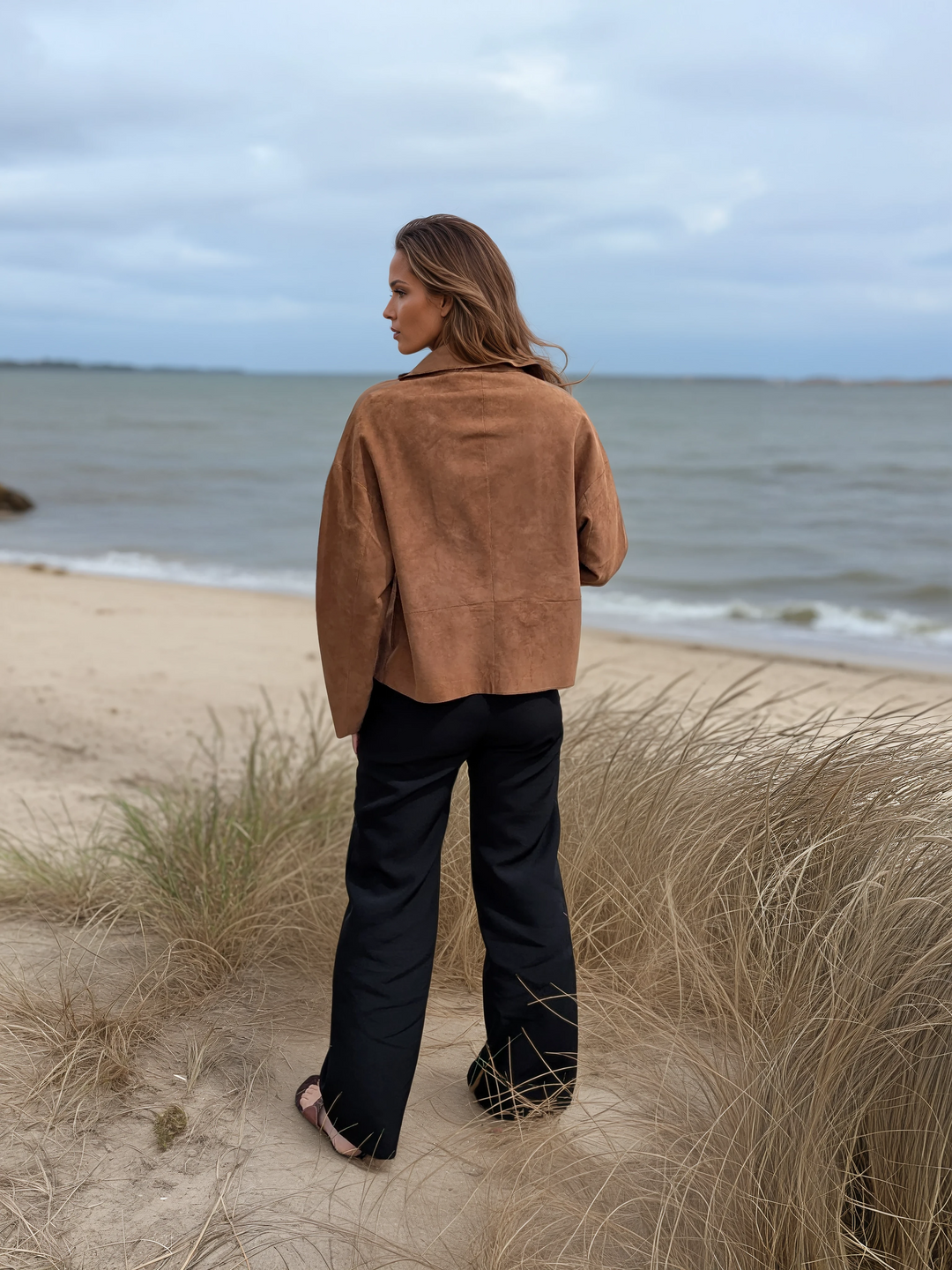 Adrina, 56 cm. - Gede ruskindslæder - Damer - Cognac