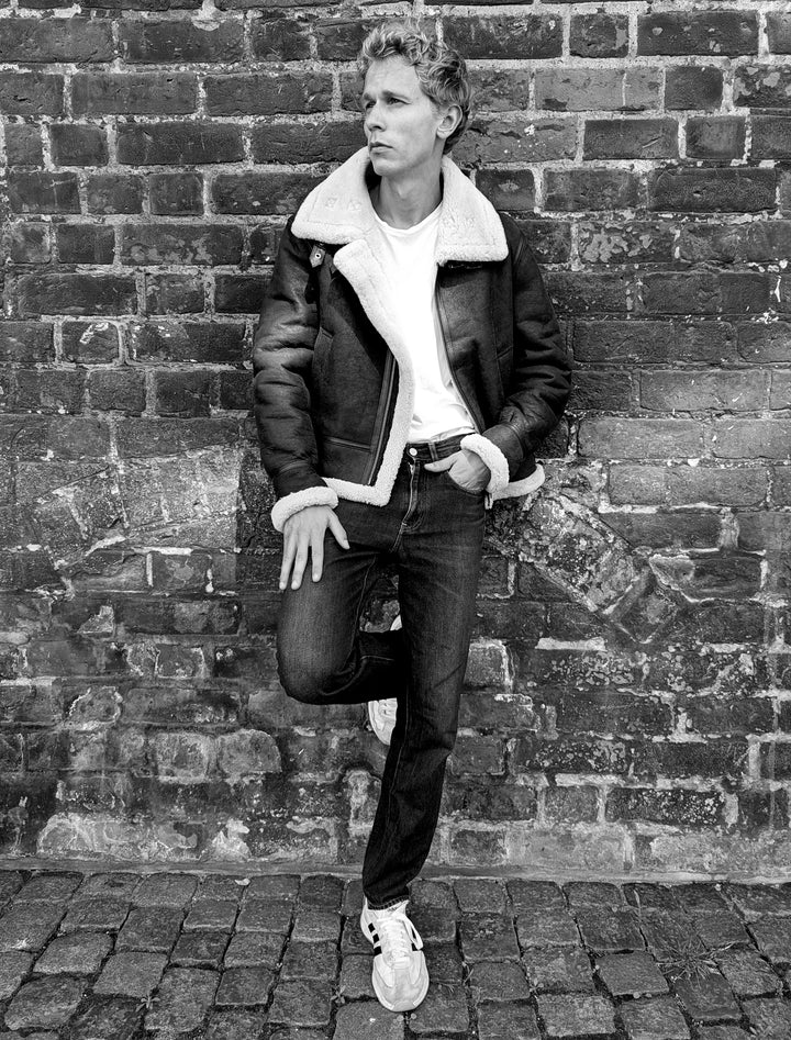 Joost, 65 cm. - Nappa Lamb Crack Washed - Man - Mörkbrun