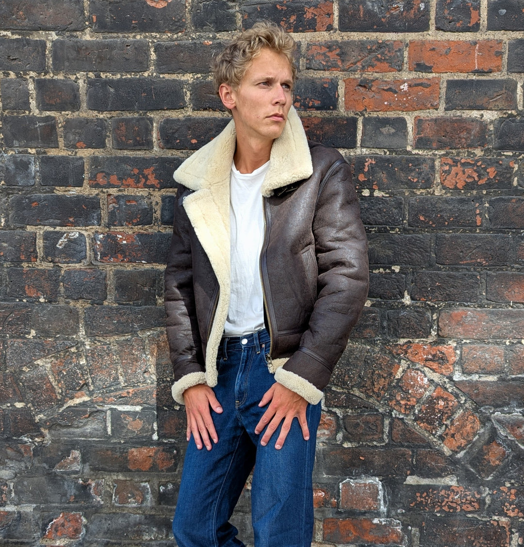 Joost, 65 cm. - Nappa Lamb Crack Washed - Man - Mörkbrun