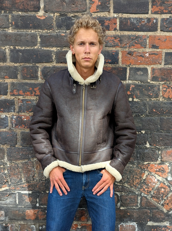Joost, 65 cm. - Nappa Lamb Crack Washed - Man - Mörkbrun