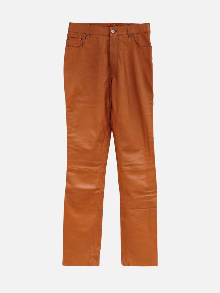 Jill Trouser - Lamm Nappa Läder - Dam - Dark Tan