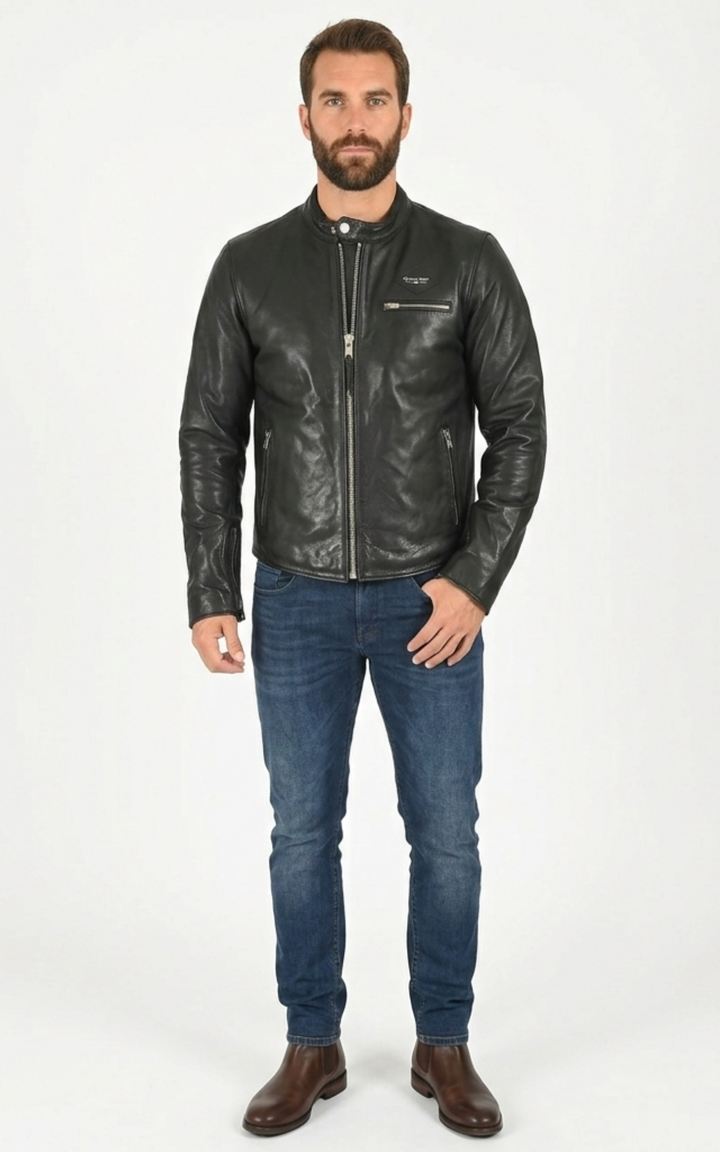 Speed Black Leather Jacket - Men