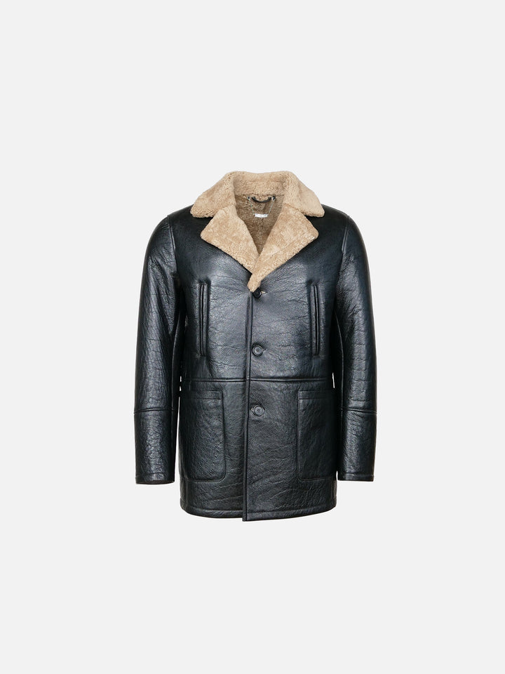 Georges, 82 cm - veste de shearling d'agneau rocheux - Homme - noir