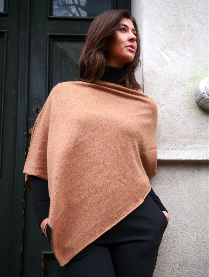 SY-24001 PONCHO - 100% Cashmere - Nif de cajou