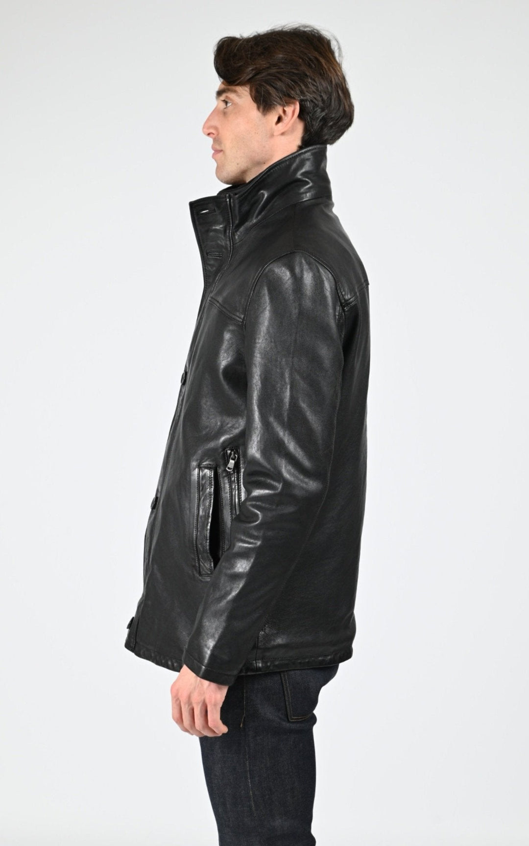 Veste Cuir Homme Daytona 73, modèle Tyler 100120 de couleur black