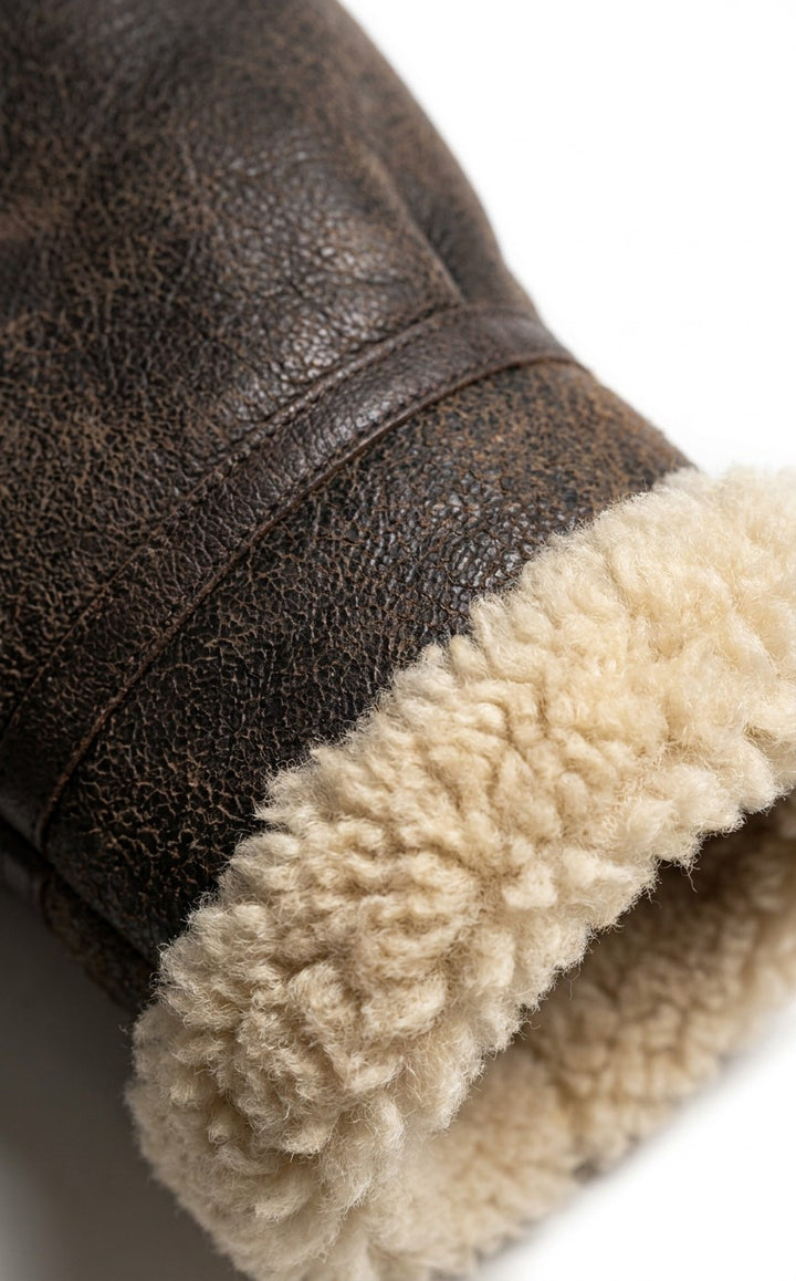 Javote, 60 cm. - Nappa Lamb Crack Washed -Damer - Mørkebrun