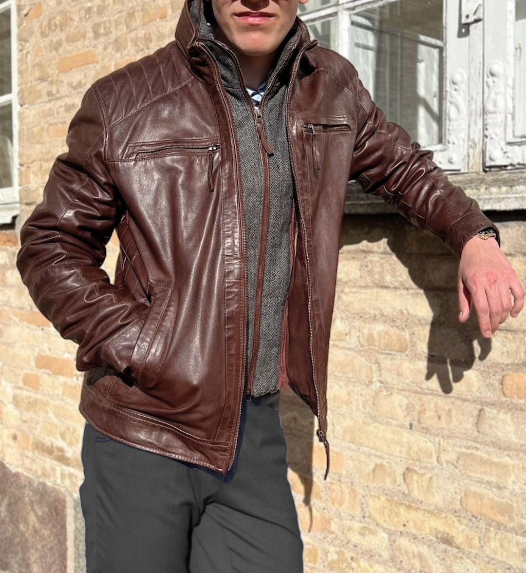 Smart - Lamb Copper Leatherjacket - Men - Copper Brown