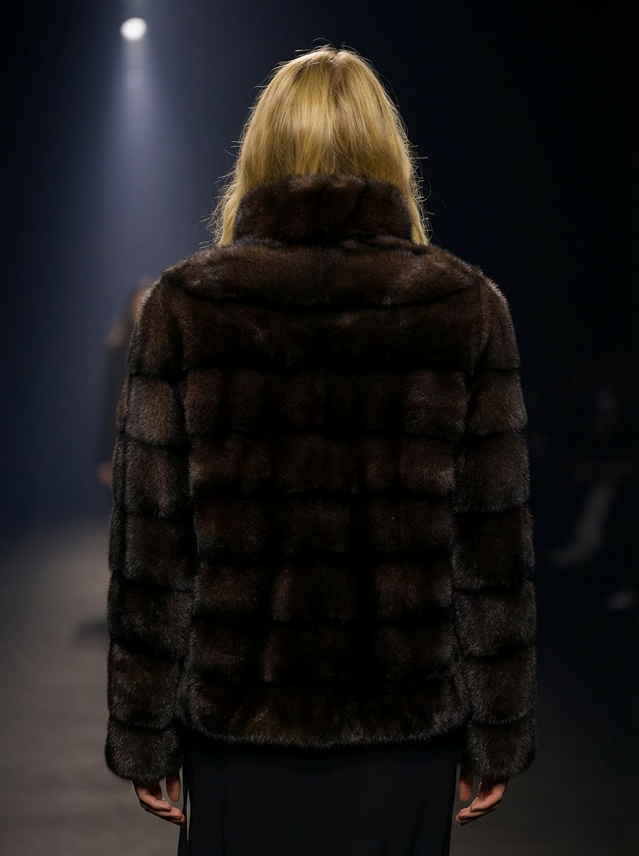 Olise 63 cm. - Mink jakke - Dame - Mahogany