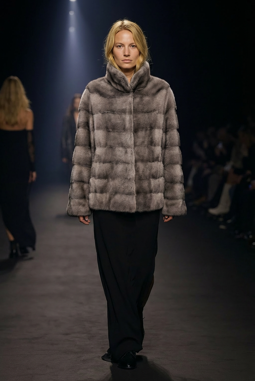 Olise, 60 cm. - Nerz - Damen - Silberblau