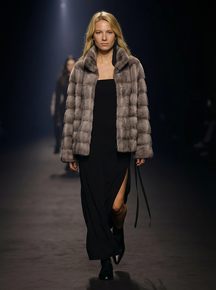 Olise, 60 cm. - Nerz - Damen - Silberblau