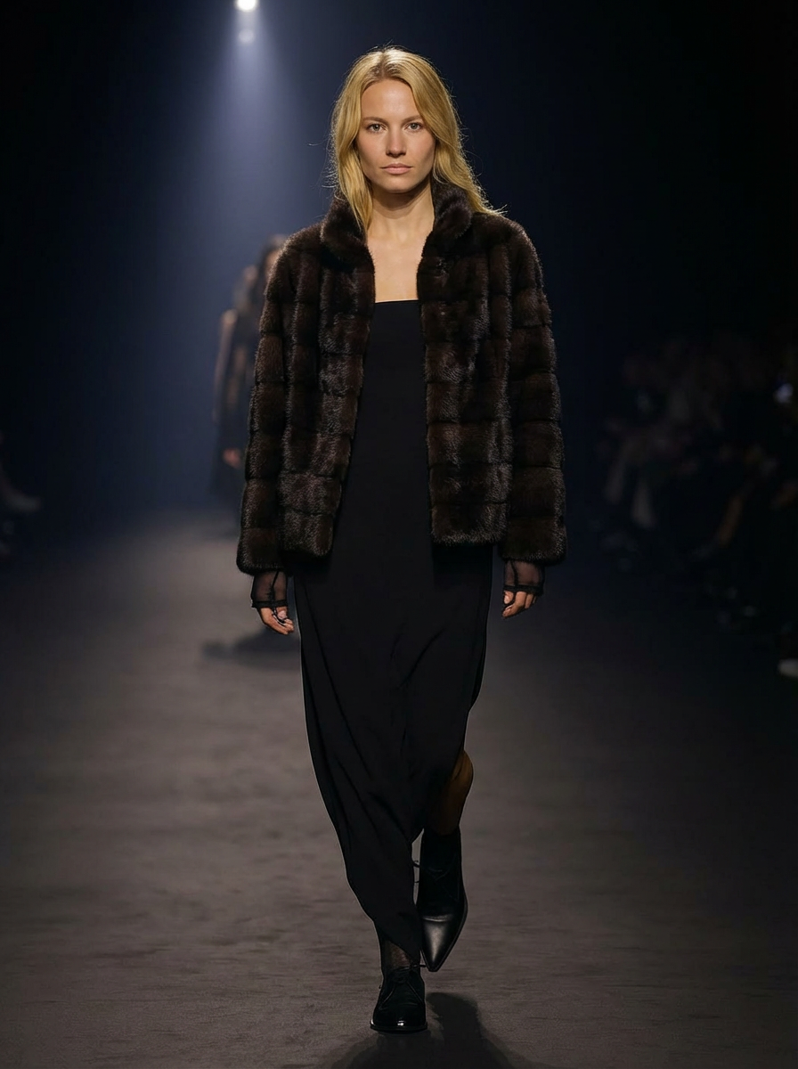 Olise 63 cm. - Mink jakke - Dame - Mahogany