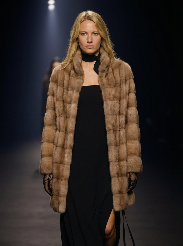 Rosenkranz, 85 cm. - Kragen - Nerz - Damen - Pastell