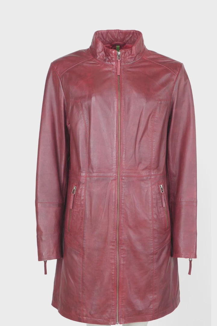 Evena - Comfort - Lamb Copper Leather Jacket - Women - Red