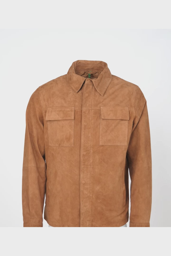 Heulen, 68 cm. - Ziegenwildlederjacke - Herren - Dunkles Cognac