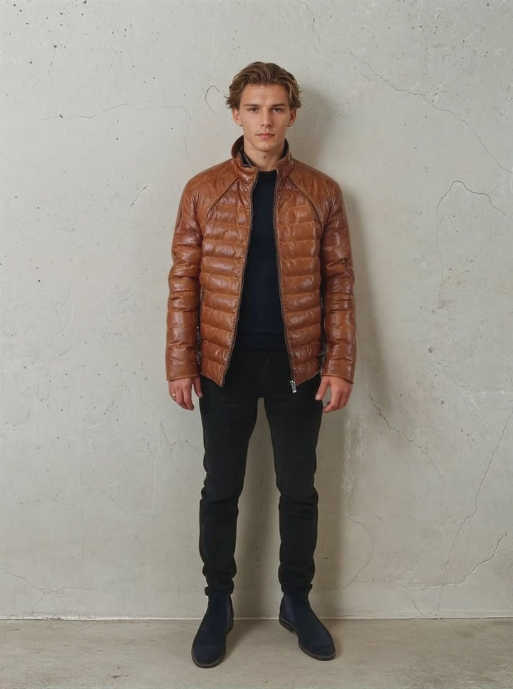 Freddy, 65 cm. - Cuir d'Agneau - Homme - Cognac