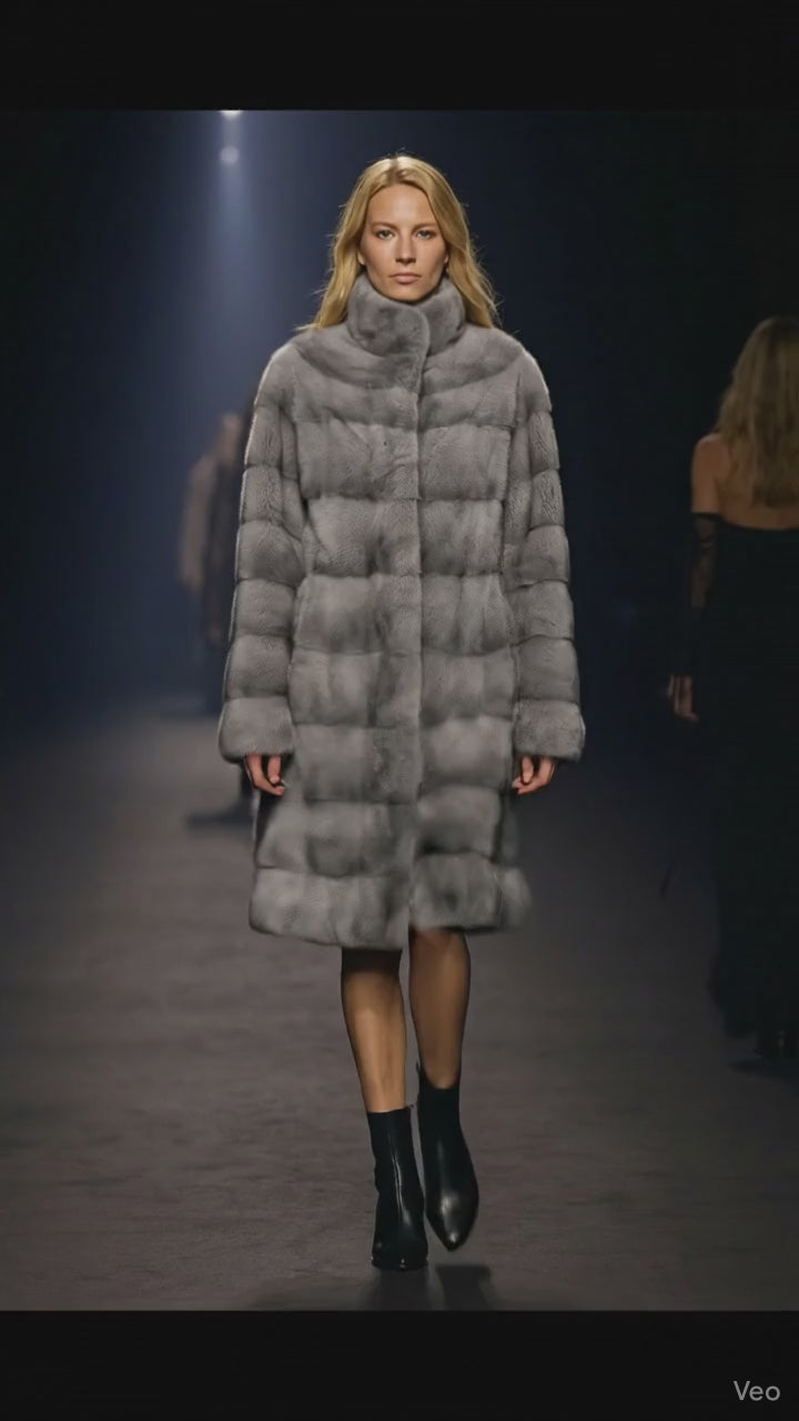 Rosario, 85 cm. - krage - minkjakke - kvinner - safir