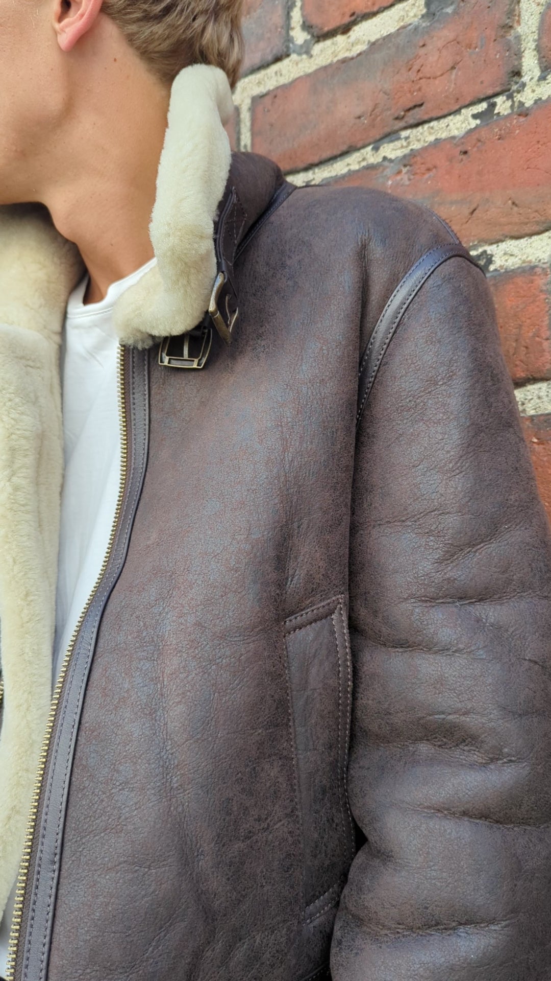 Joost, 65 cm. - Nappa Lamb Crack Washed - Man - Mörkbrun