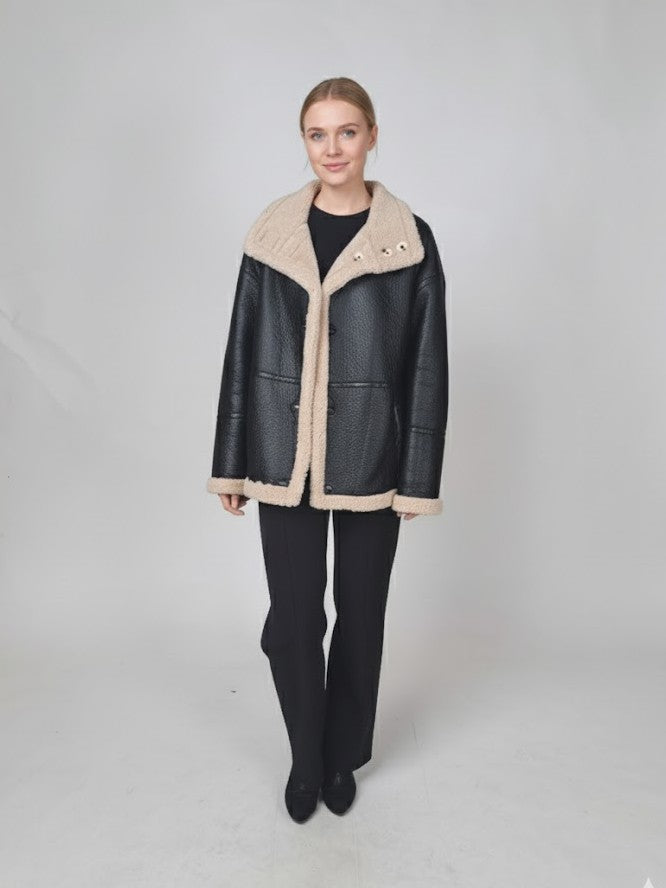 Junia, 65 cm. - Nappa Lamb Crack Washed -Damer - Sort