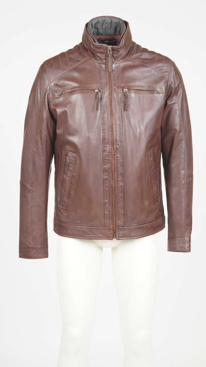 Smart - Lamb Copper Leatherjacket - Men - Copper Brown