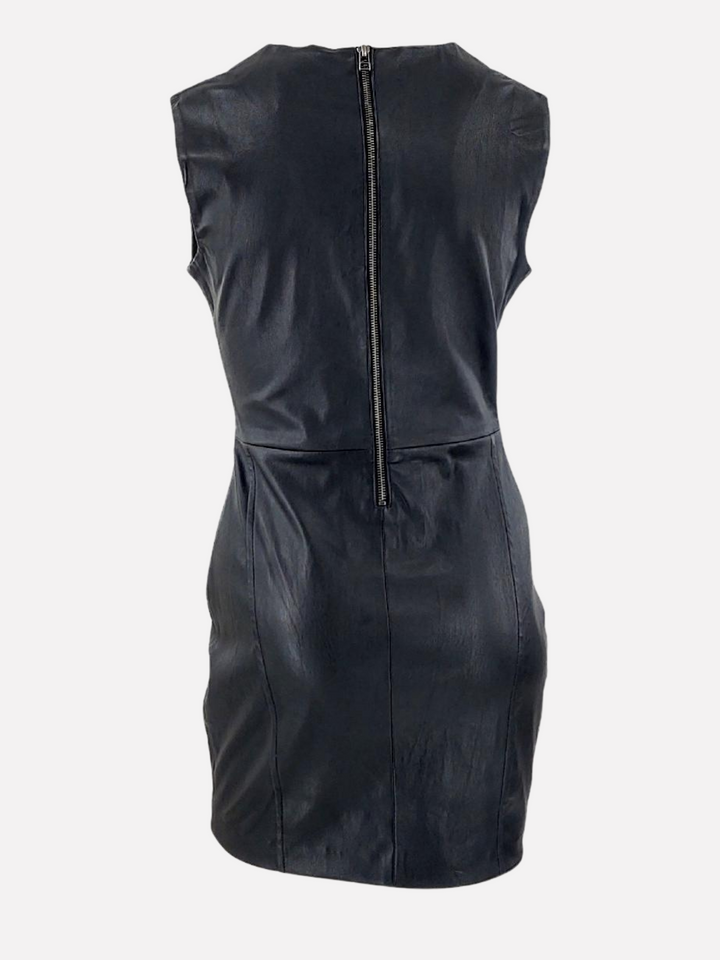 Robe Alicia - Lamb Stretch Leather - Femmes - noir