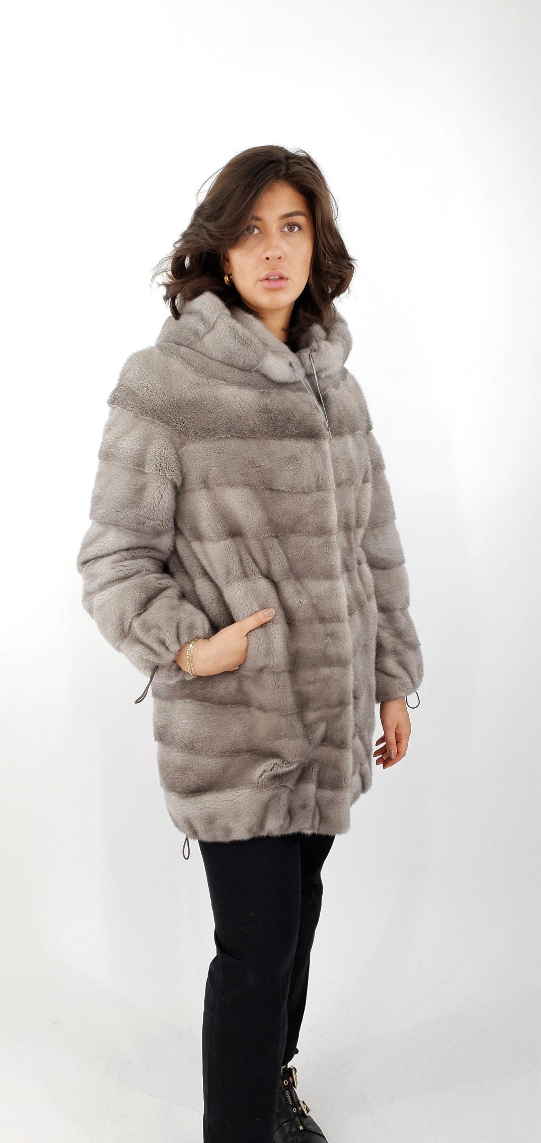 Rosie, 85 cm. - Mink - Women - Silver Blue - Mink - Women - Rosie, 85 cm. - Mink - Women - Silver Blue - Stampe Pels