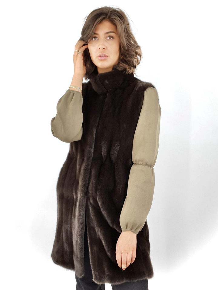 Denise West, 92 cm.  - Mink - Women - Chocolate - Mink - Women - Denise West, 92 cm.  - Mink - Women - Chocolate - Stampe Pels