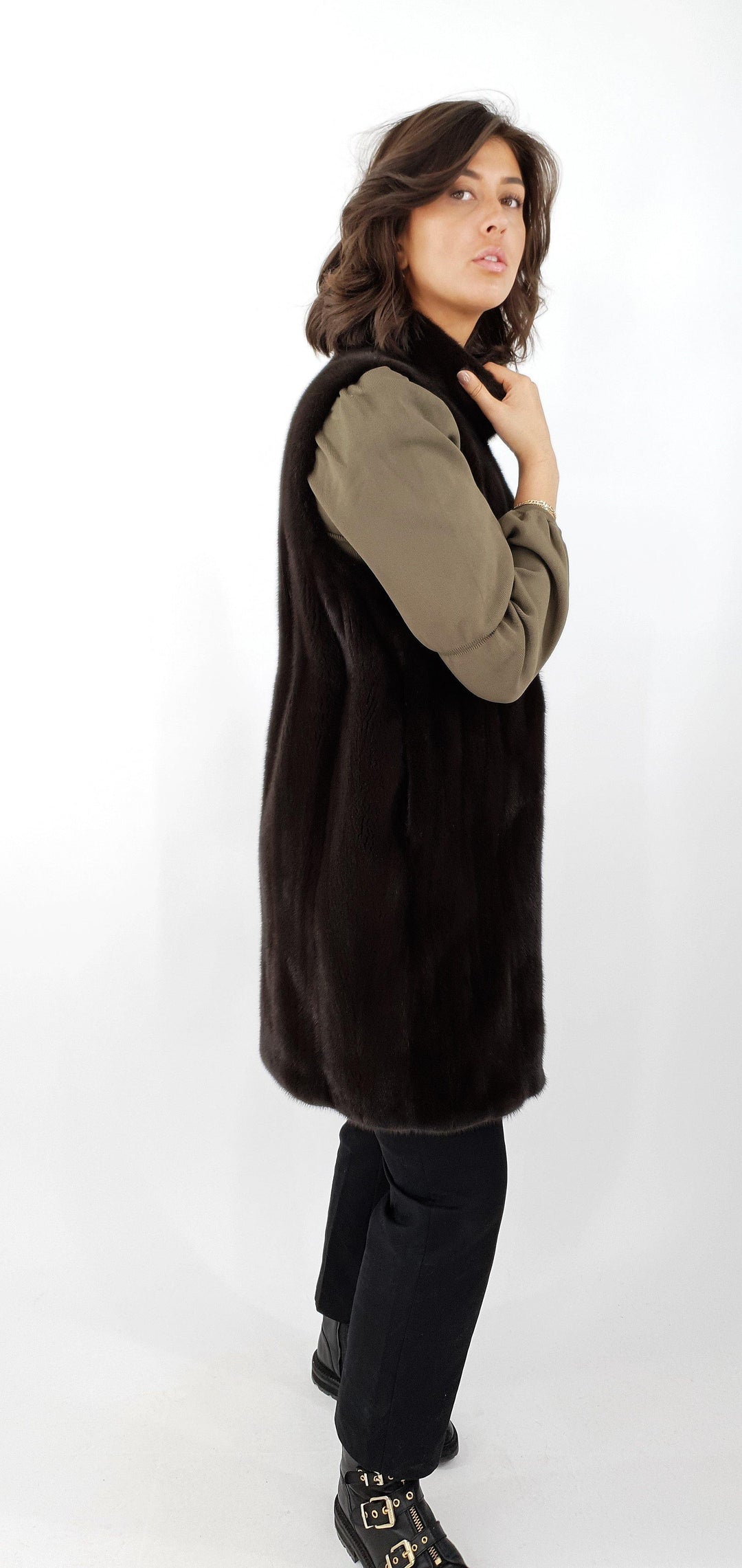 Denise West, 92 cm.  - Mink - Women - Chocolate - Mink - Women - Denise West, 92 cm.  - Mink - Women - Chocolate - Stampe Pels