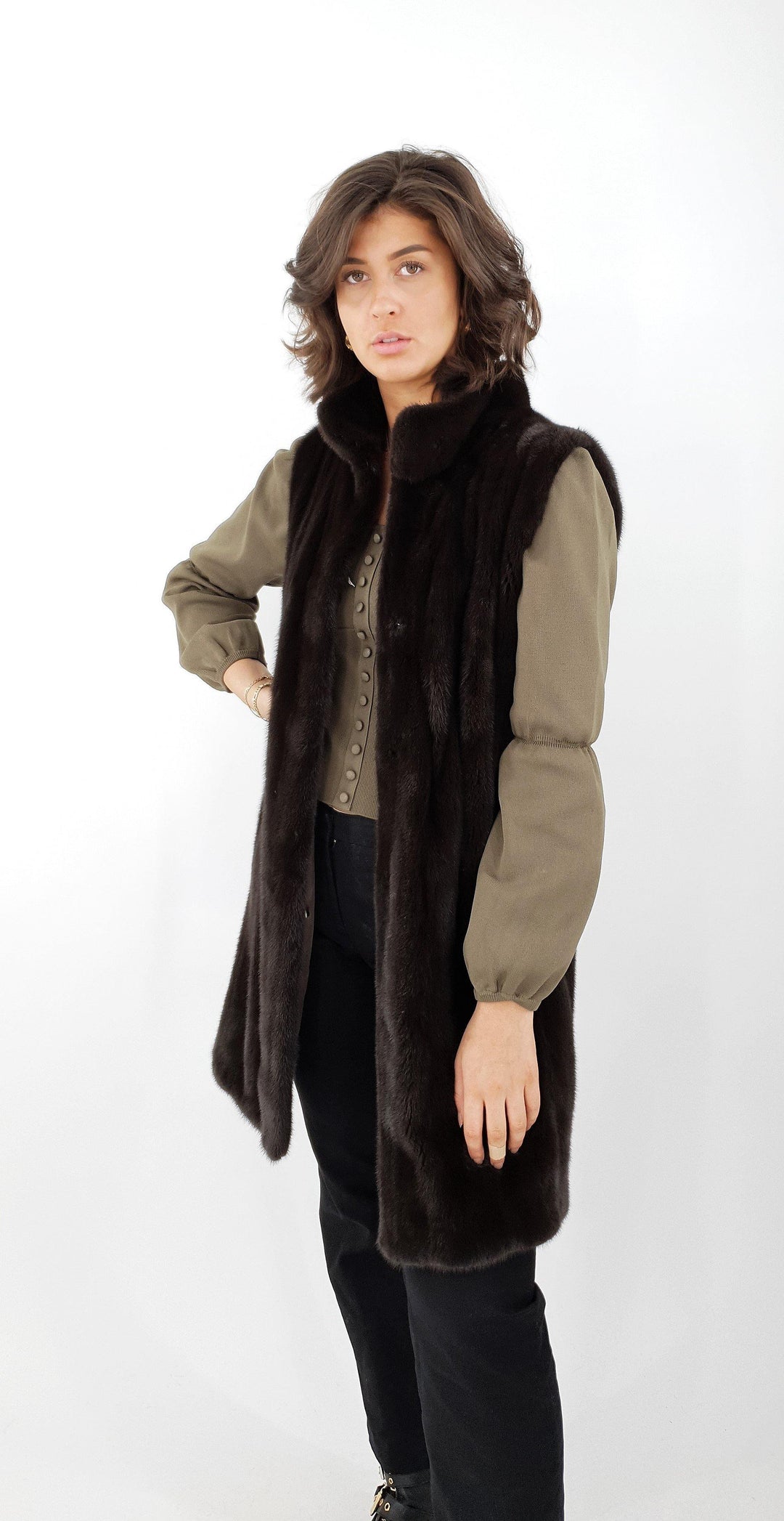 Denise West, 92 cm.  - Mink - Women - Chocolate - Mink - Women - Denise West, 92 cm.  - Mink - Women - Chocolate - Stampe Pels